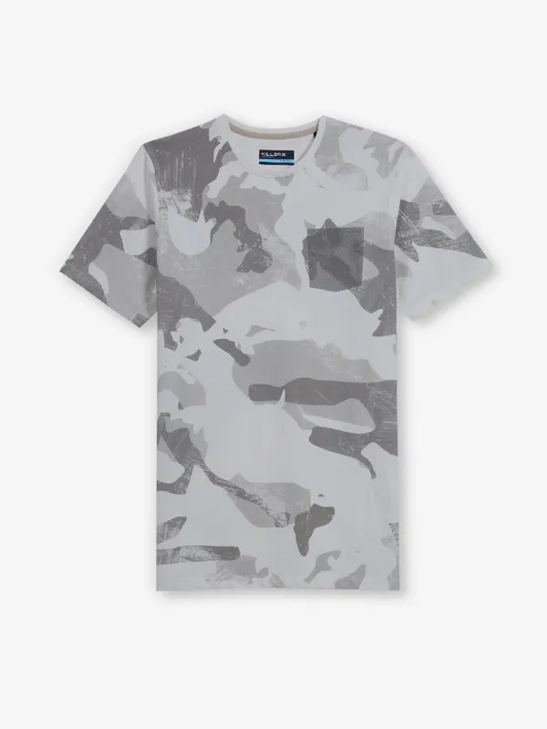 KILLER grey printed slim fit t-shirt for men