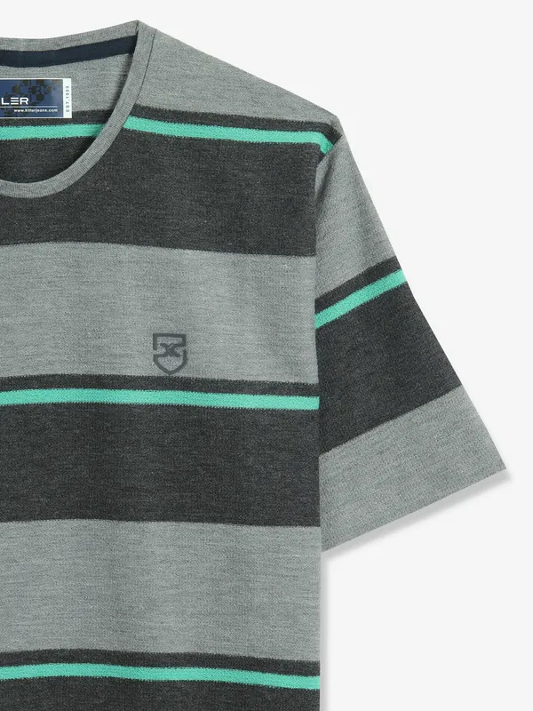 KILLER grey stripe cotton t-shirt