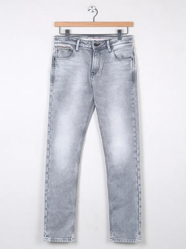 Killer grey washed denim slim fit jeans