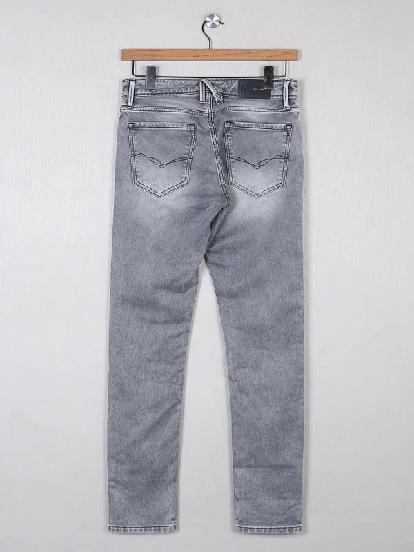 Killer grey washed denim slim fit jeans