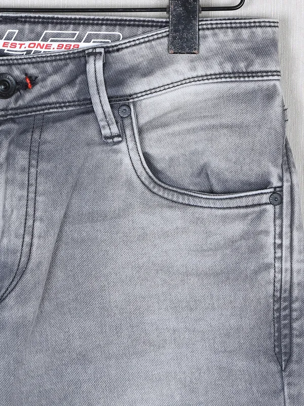 Killer grey washed denim slim fit jeans