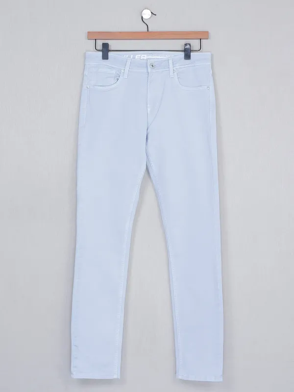 Killer ice blue solid denim jeans for men