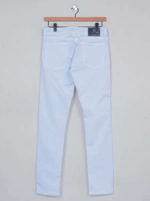 Killer ice blue solid denim jeans for men