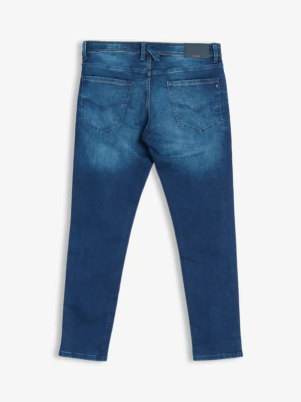 Killer indigo blue washed ankle fit jeans