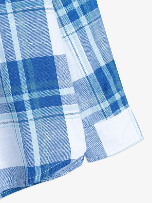 Killer light blue cotton checks shirt