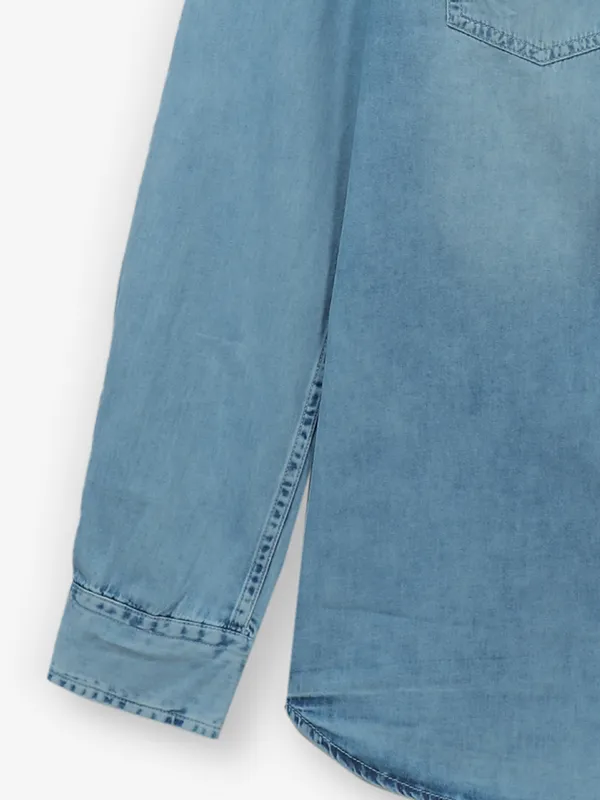 KILLER light blue washed denim shirt