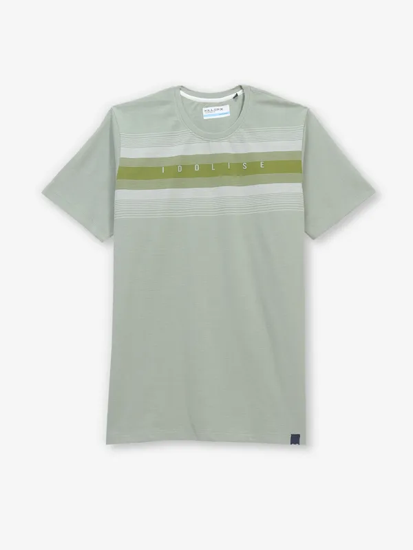 KILLER light green cotton slim fit t-shirt