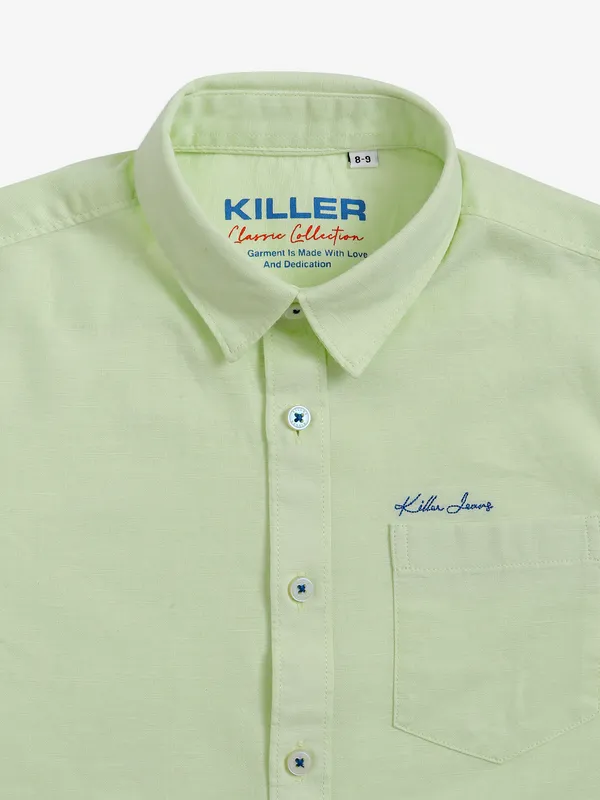 KILLER light green plain shirt