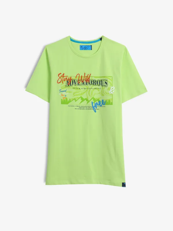 KILLER light green printed cotton t-shirt