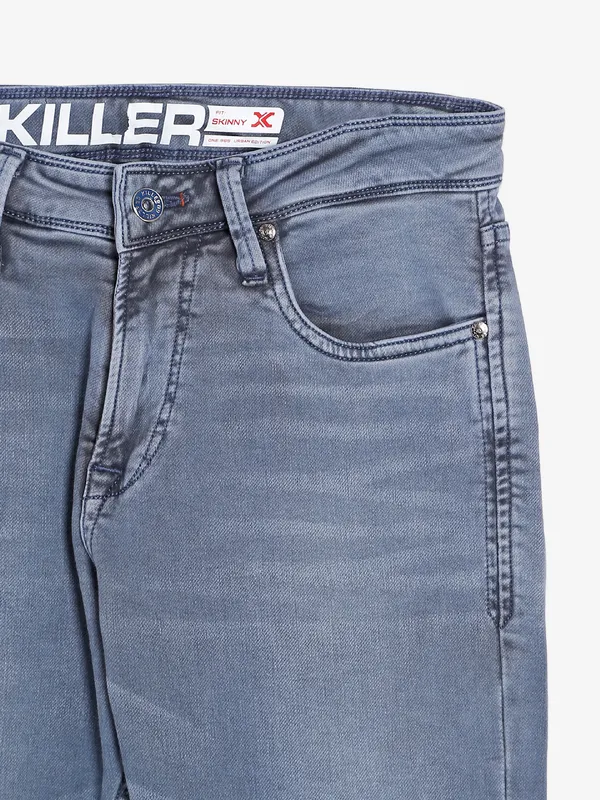 Killer light grey washed skinny jeans