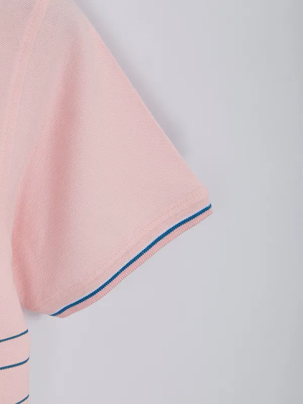 Killer light pink cotton printed t shirt