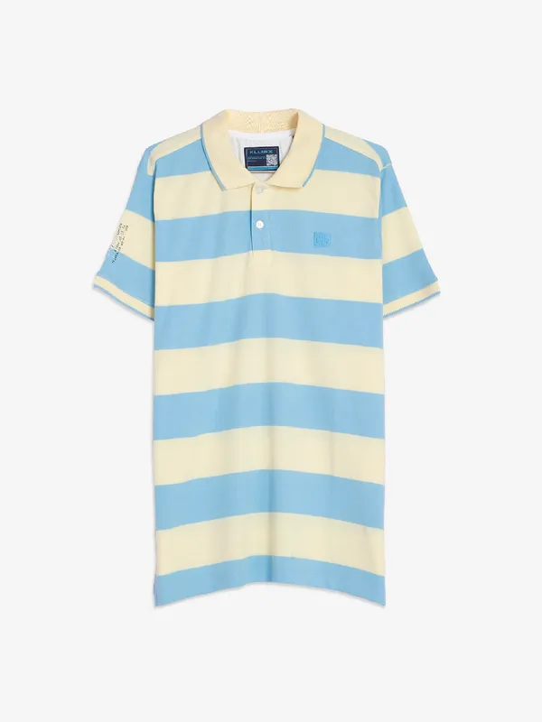 Killer light yellow stripe polo t-shirt