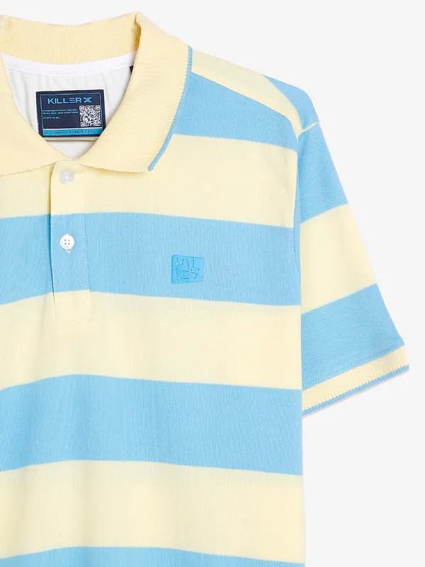 Killer light yellow stripe polo t-shirt