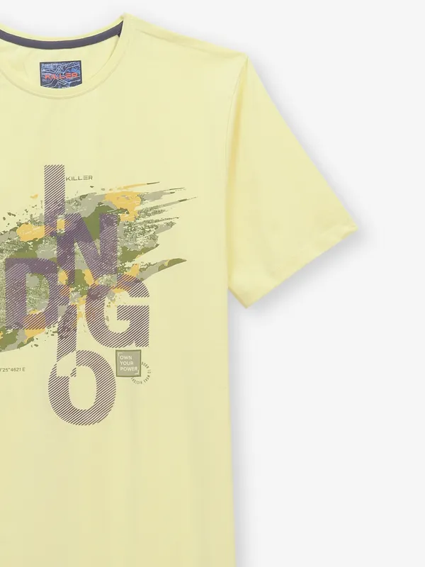 KILLER lime yellow cotton t-shirt