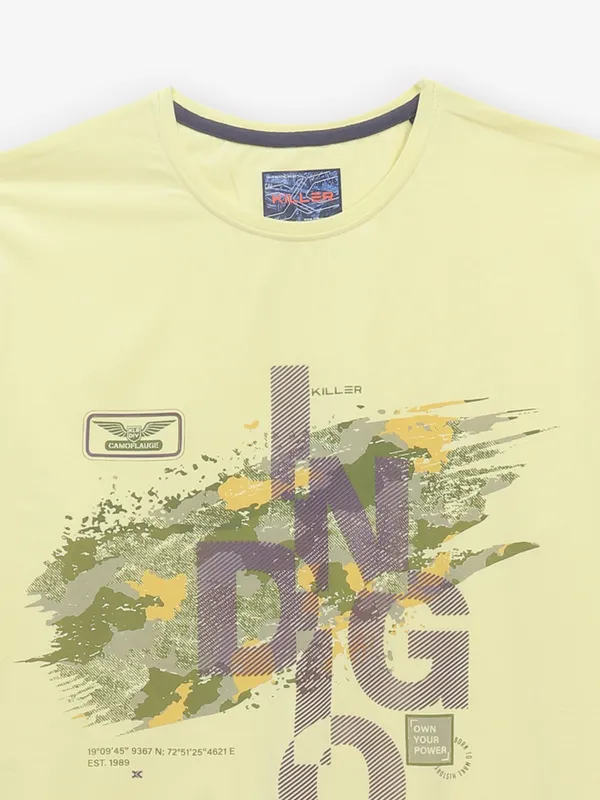 KILLER lime yellow cotton t-shirt