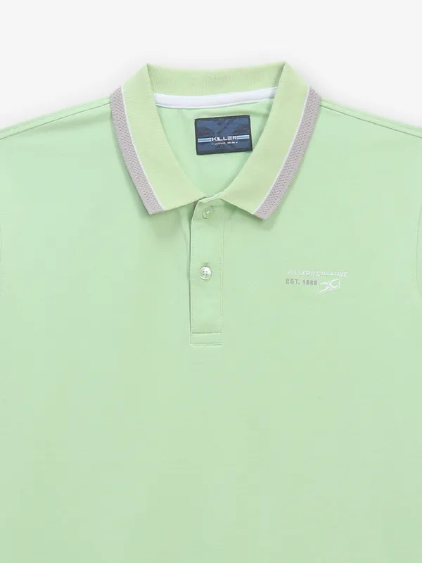 KILLER mint green cotton polo t-shirt