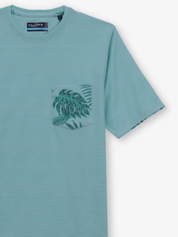 KILLER mint green stripe cotton t-shirt
