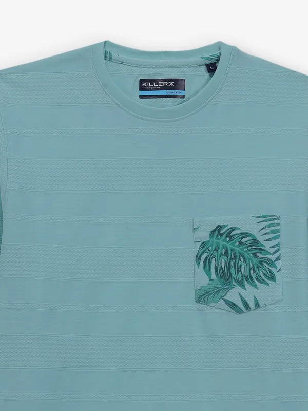 KILLER mint green stripe cotton t-shirt