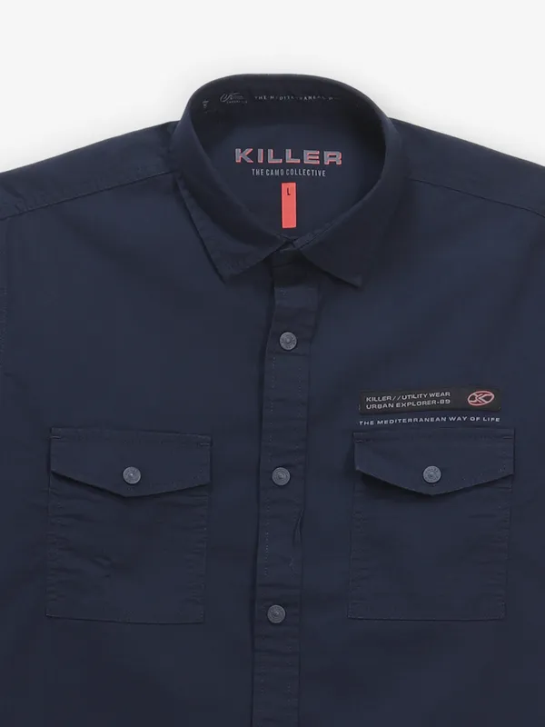 KILLER navy cotton shirt for men