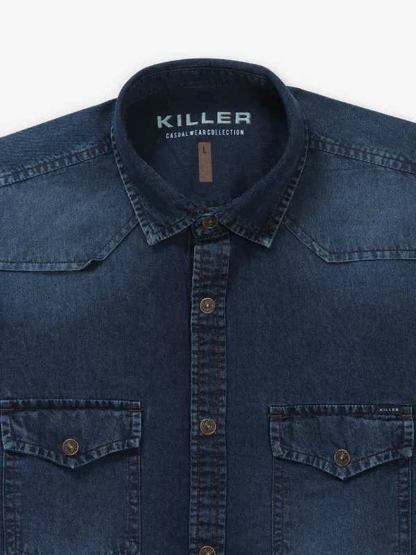 KILLER navy indigo denim shirt