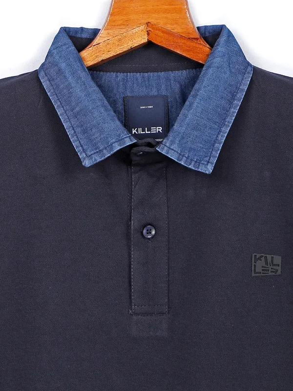 Killer navy plain polo t shirt