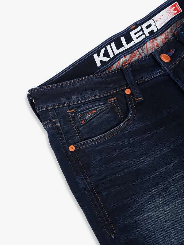 Killer navy washed skinny jeans
