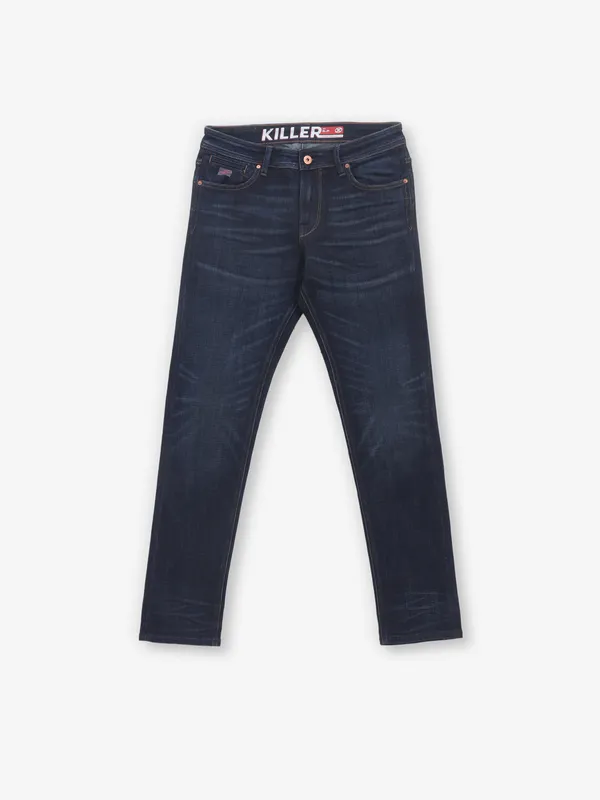 KILLER navy washed straight fit jeans