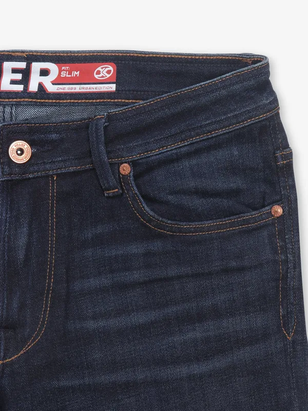KILLER navy washed straight fit jeans