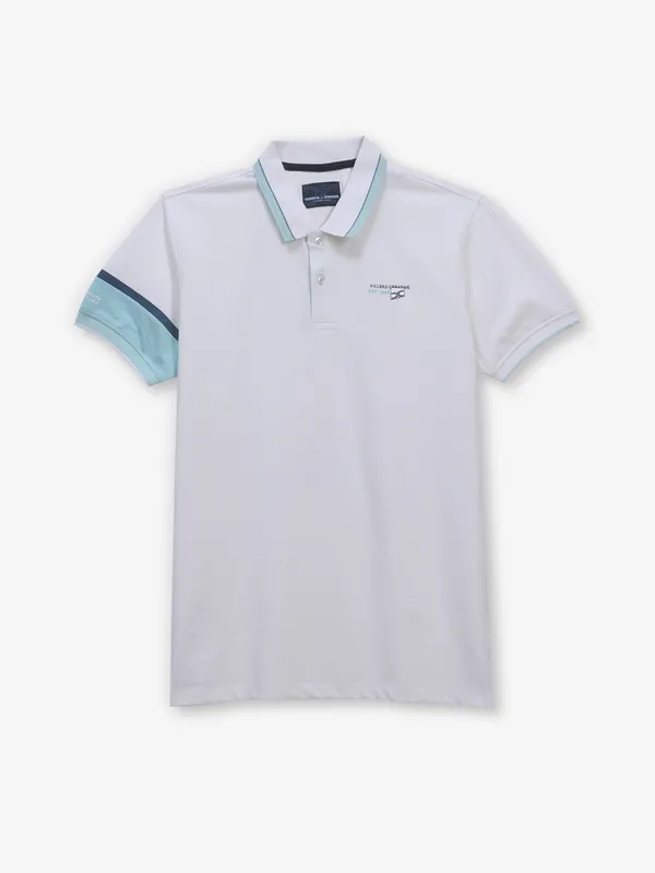 KILLER off-white cotton polo t-shirt