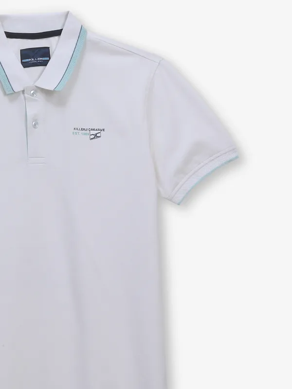 KILLER off-white cotton polo t-shirt
