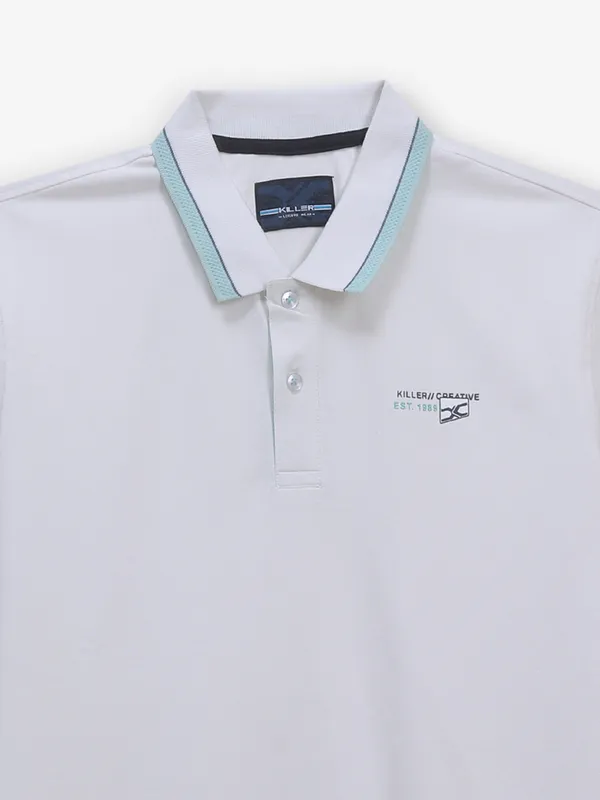 KILLER off-white cotton polo t-shirt