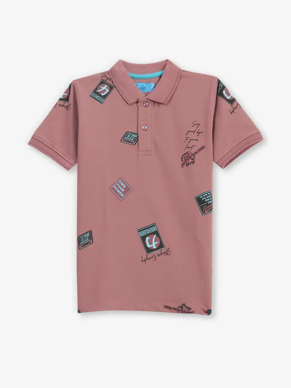 KILLER onion pink cotton polo t-shirt