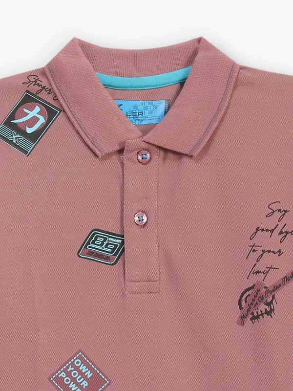 KILLER onion pink cotton polo t-shirt