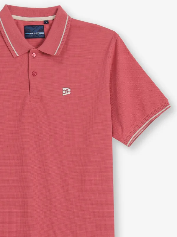 KILLER onion pink plain cotton t-shirt
