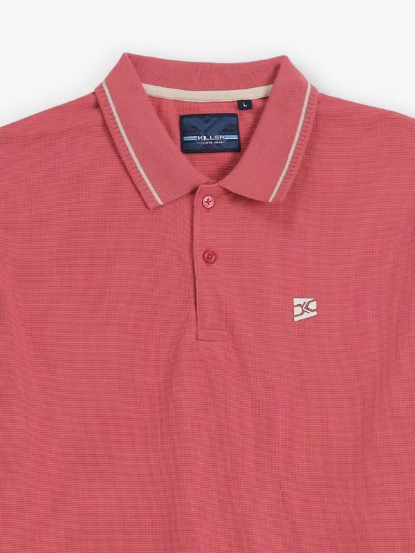 KILLER onion pink plain cotton t-shirt