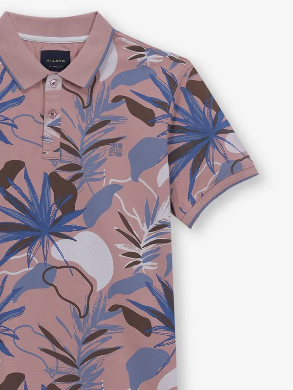 KILLER onion pink printed cotton t-shirt for men