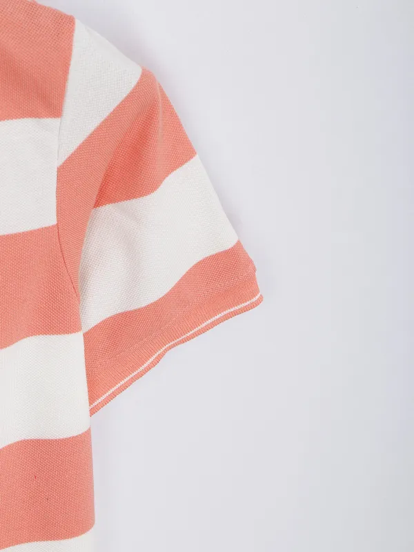 Killer peach cotton stripe t shirt