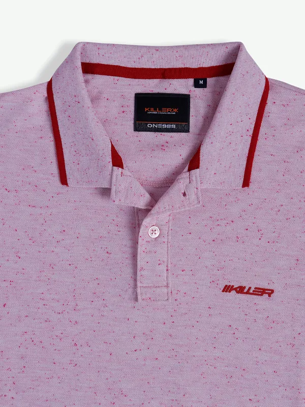 Killer pink casual cotton polo t shirt