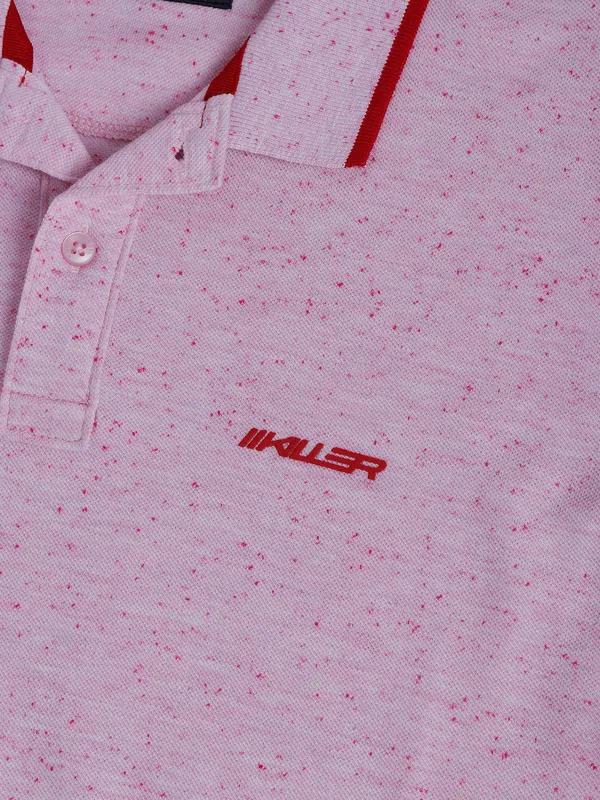 Killer pink casual cotton polo t shirt