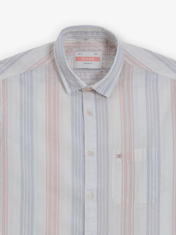 KILLER pink stripe cotton shirt for men
