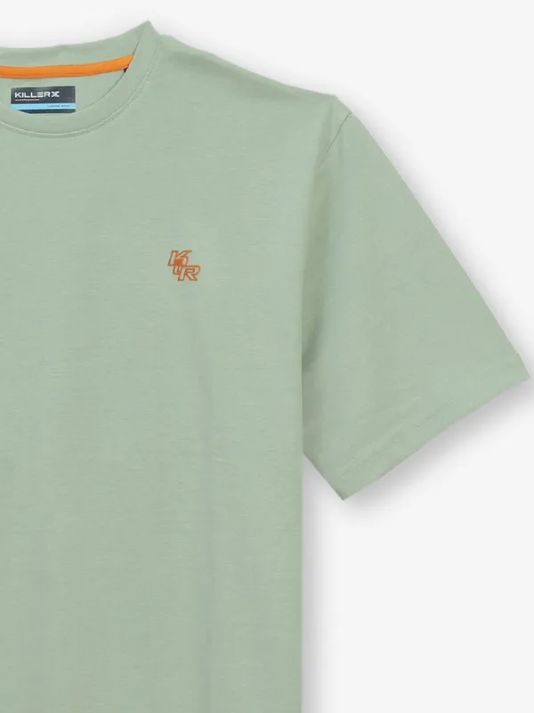 KILLER pista green cotton t-shirt in print