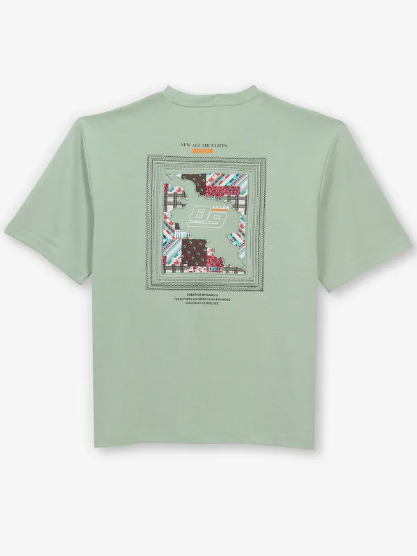 KILLER pista green cotton t-shirt in print