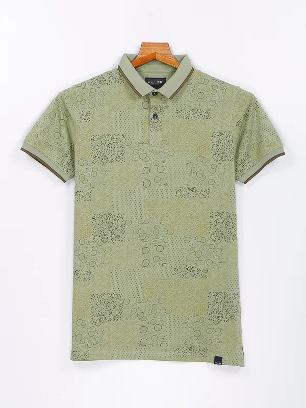 Killer pista green printed t shirt
