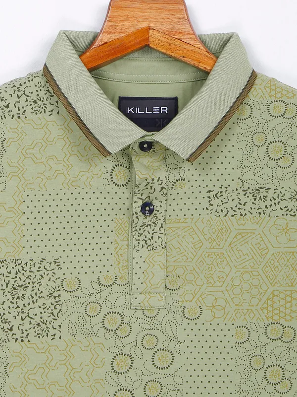 Killer pista green printed t shirt