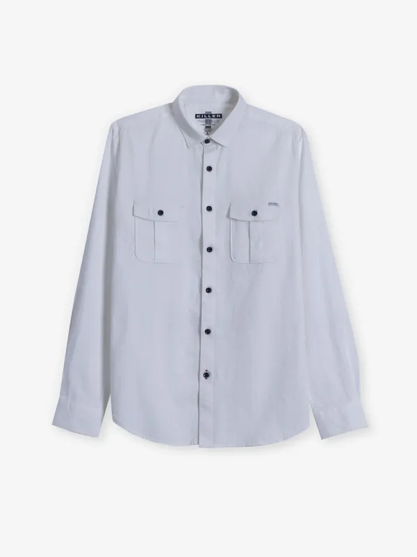 KILLER plain cotton white shirt