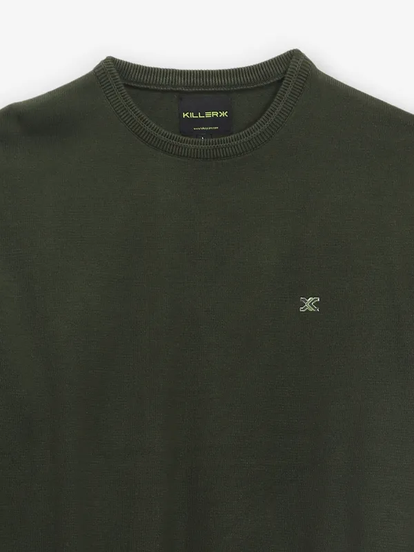 KILLER plain green cotton t-shirt