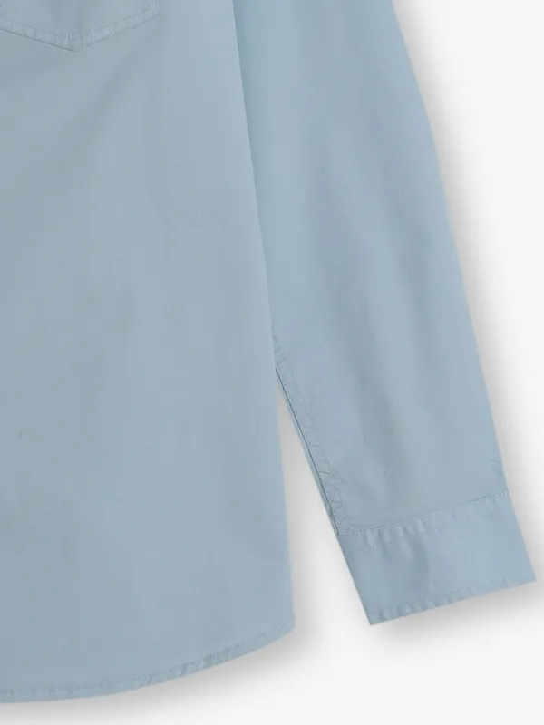 KILLER plain sky blue cotton shirt for men