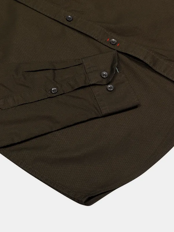 Killer plain style olive tint men shirt