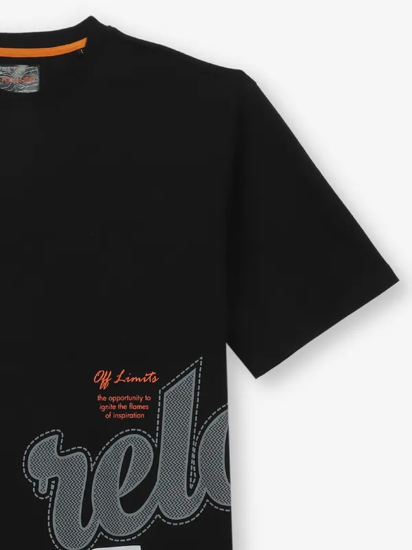 KILLER printed black cotton t-shirt for men