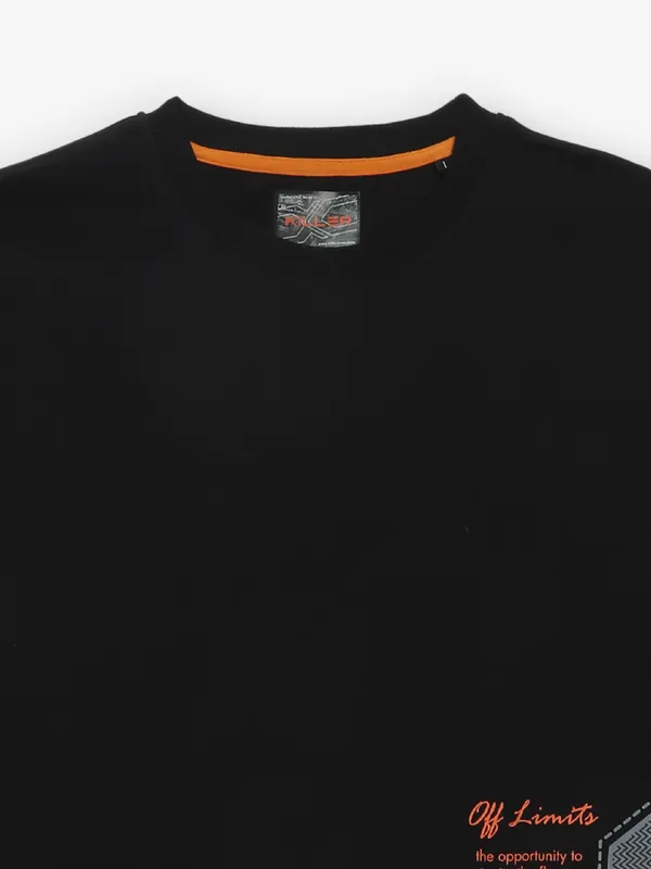 KILLER printed black cotton t-shirt for men